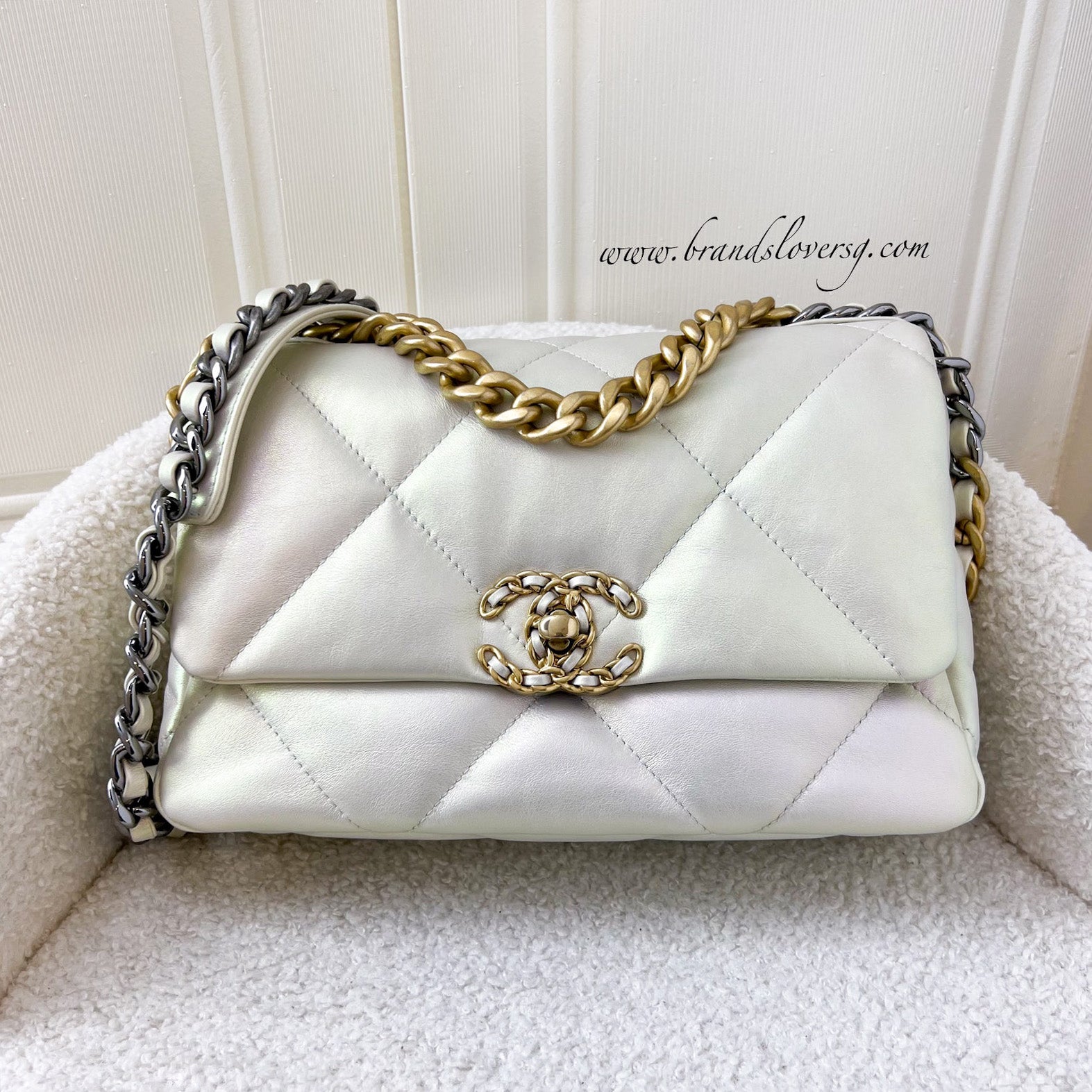 Chanel iridescent white hot sale