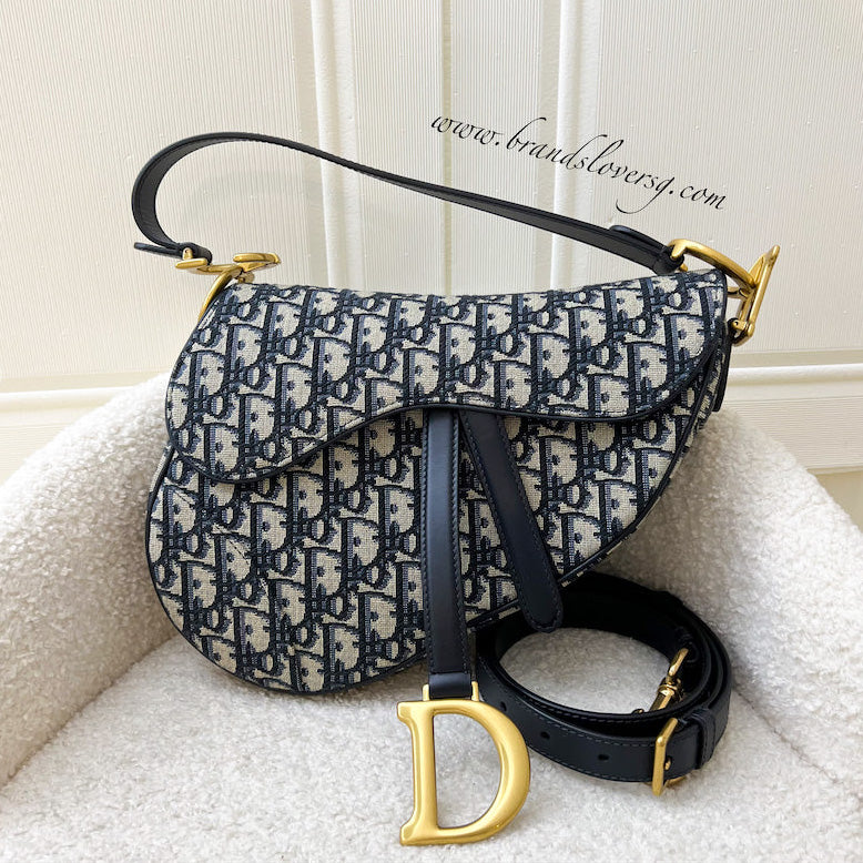 Dior oblique canvas medium saddle bag sale