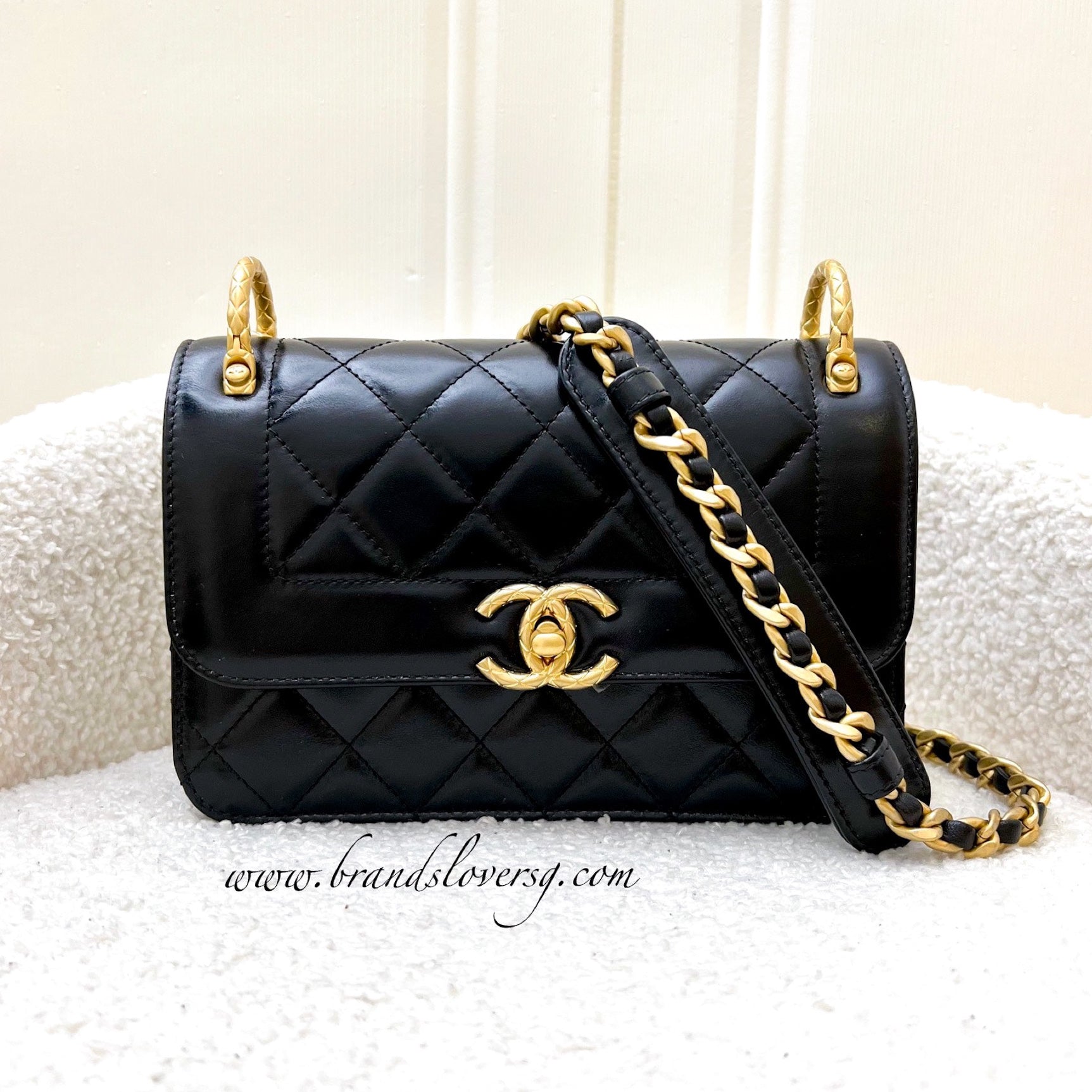 Chanel 21B Seasonal Flap in Black Calfskin and AGHW