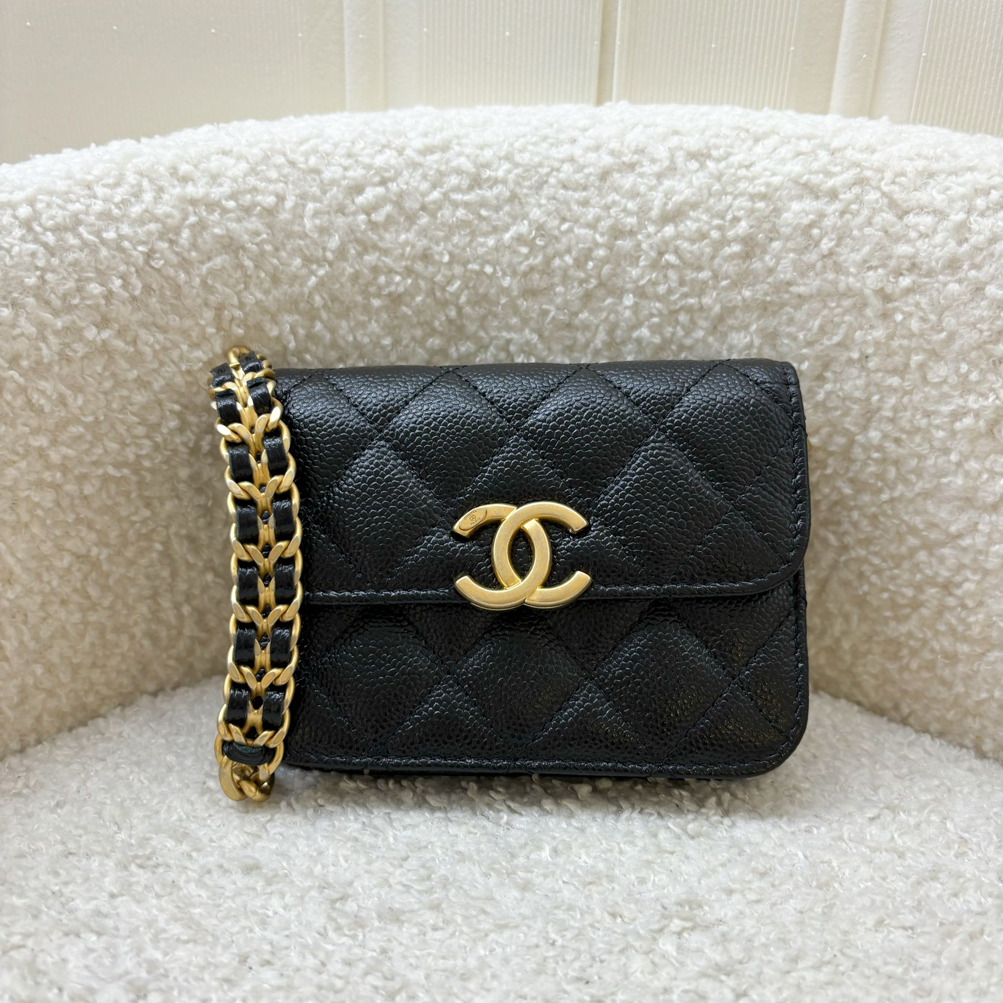 Chanel Mini Clutch on Chain in Black Caviar and AGHW – Brands Lover
