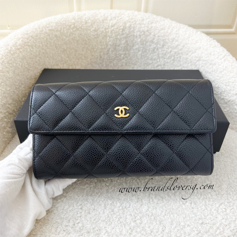 Chanel classic long flap wallet sale