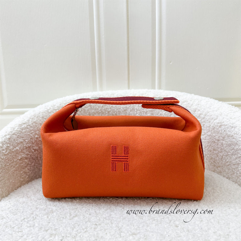 Buy HERMES Pre-loved HERMES Bride a Brac GM Handbag canvas beige orange  silver hardware 2023 Online