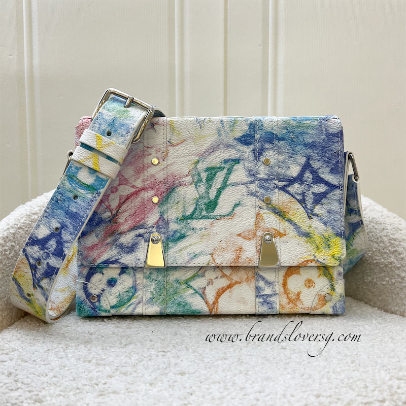 LV Trunk Messenger Bag PM in Pastel Multicolour Monogram Canvas