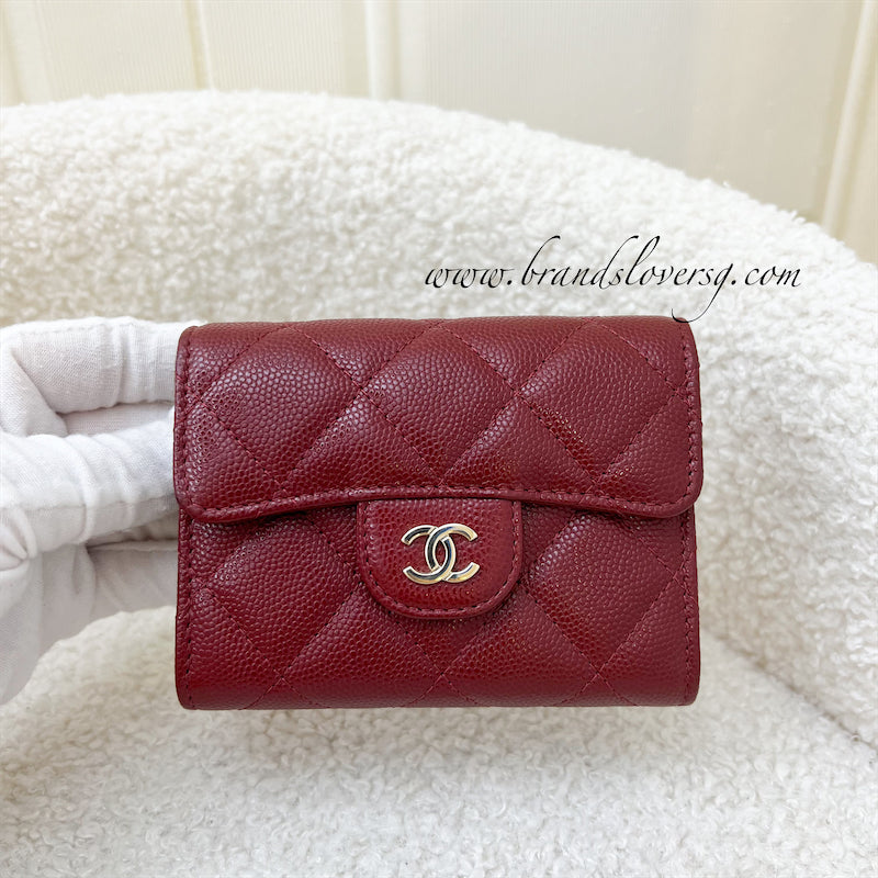 Chanel Classic XL Card Holder in Burgundy Red Caviar LGHW