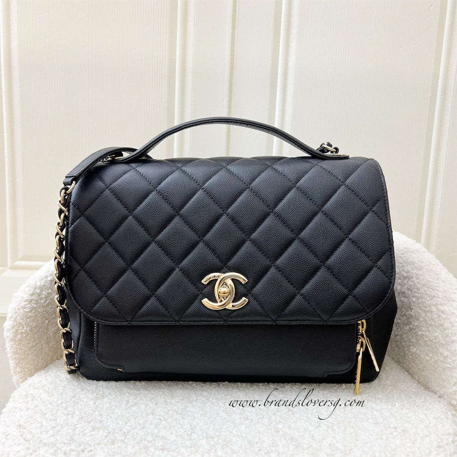 Chanel Large Business Affinity Flap in Black Caviar and LGHW