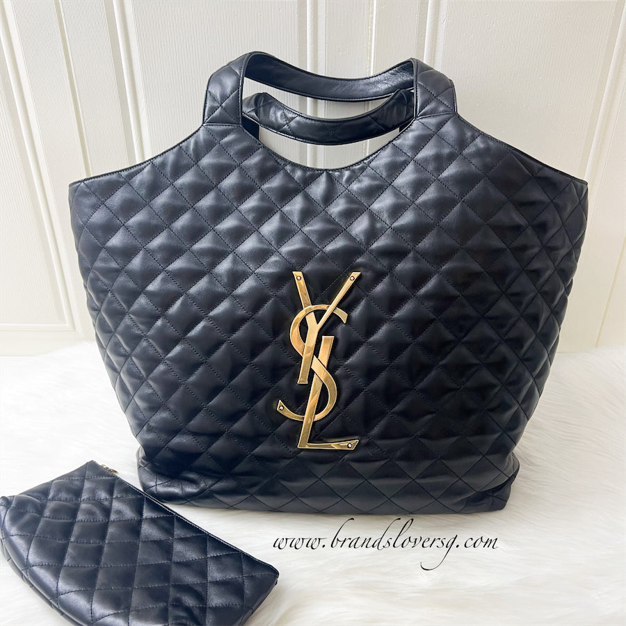 Icare leather handbag Saint Laurent Black in Leather - 35336538