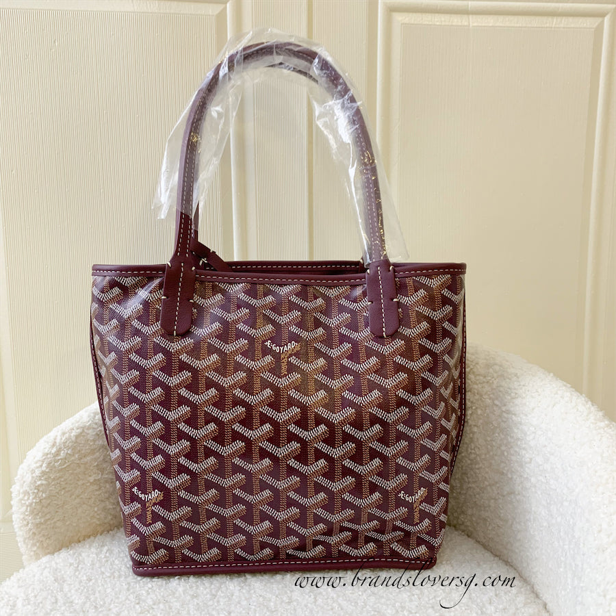 Goyard Anjou Mini Bag in Dark Red Canvas and Leather – Brands Lover