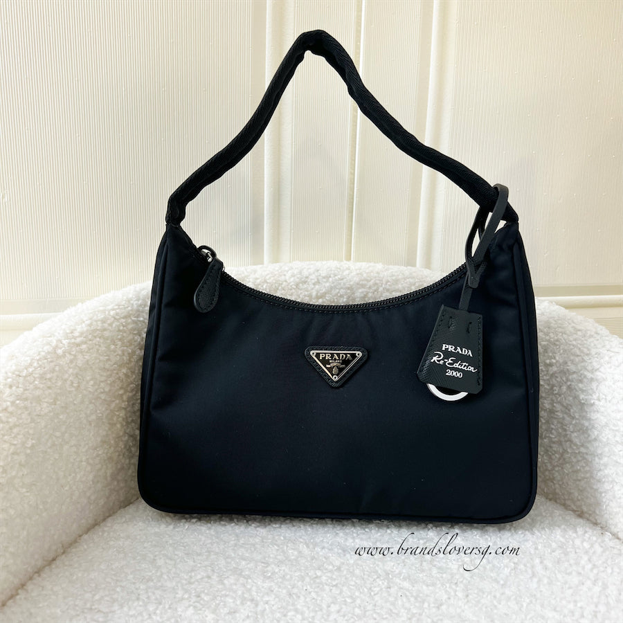 Prada Re Edition 2000 Shoulder Bag in Black Nylon and SHW Brands