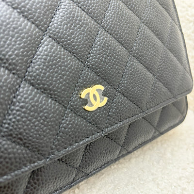 Chanel Classic Wallet on Chain WOC in Black Caviar and GHW