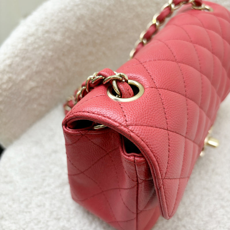 Chanel Classic Mini Rectangle Flap in 17C Dark Pink Caviar LGHW