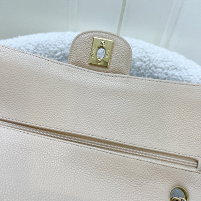 Chanel Medium Classic Flap CF in Beige Clair Caviar and GHW