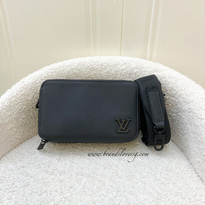 LV Alpha Wearable Wallet in Black Calf Leather and BHW