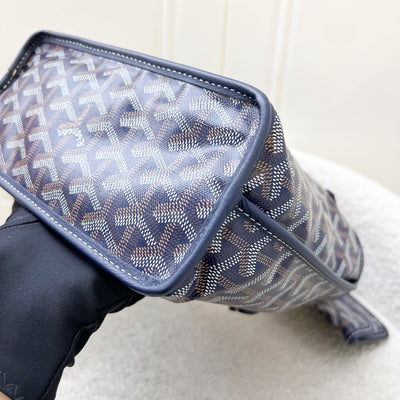 Goyard Mini Anjou Tote in Navy Goyardine Canvas with Navy Trim