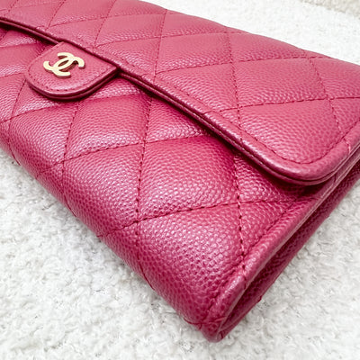 Chanel Classic Long Wallet in Pink Caviar and LGHW