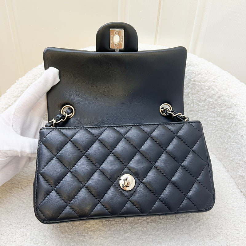 Chanel Classic Mini Rectangle Flap in Black Lambskin and LGHW