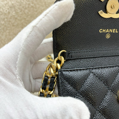 Chanel Mini Clutch on Chain in Black Caviar and AGHW