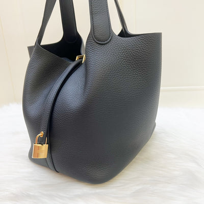 Hermes Picotin 22 in Noir Black Clemence Leather and GHW