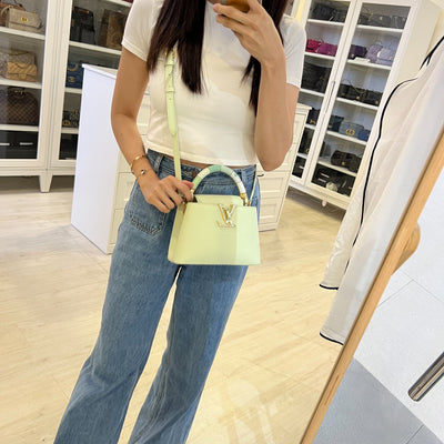 LV Mini Capucines in Vert d’Eau Green Taurillon Calfskin Leather and GHW (Model: M21639)
