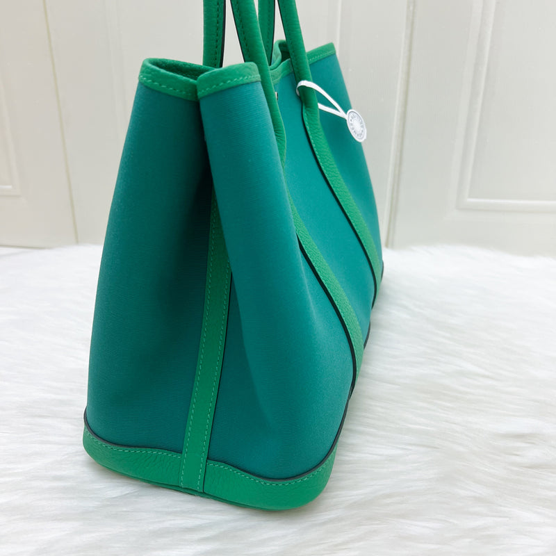 Hermes Garden Party 30 in Vert Veronese Canvas, Menthe Leather and PHW