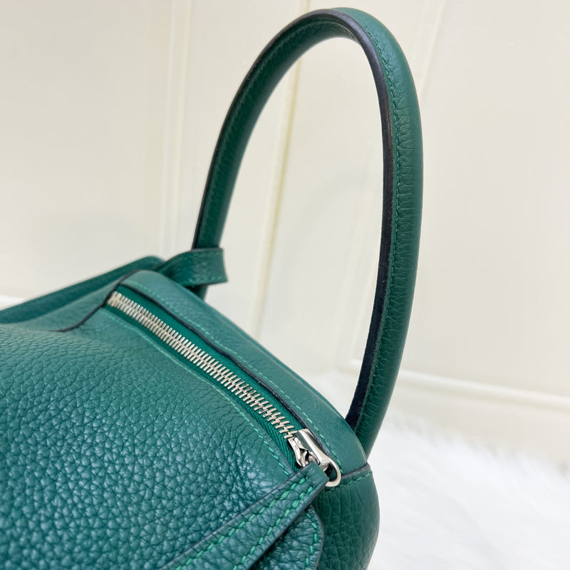 Hermes Lindy 30 in Green (Likely Malachite) Clemence Leather and PHW