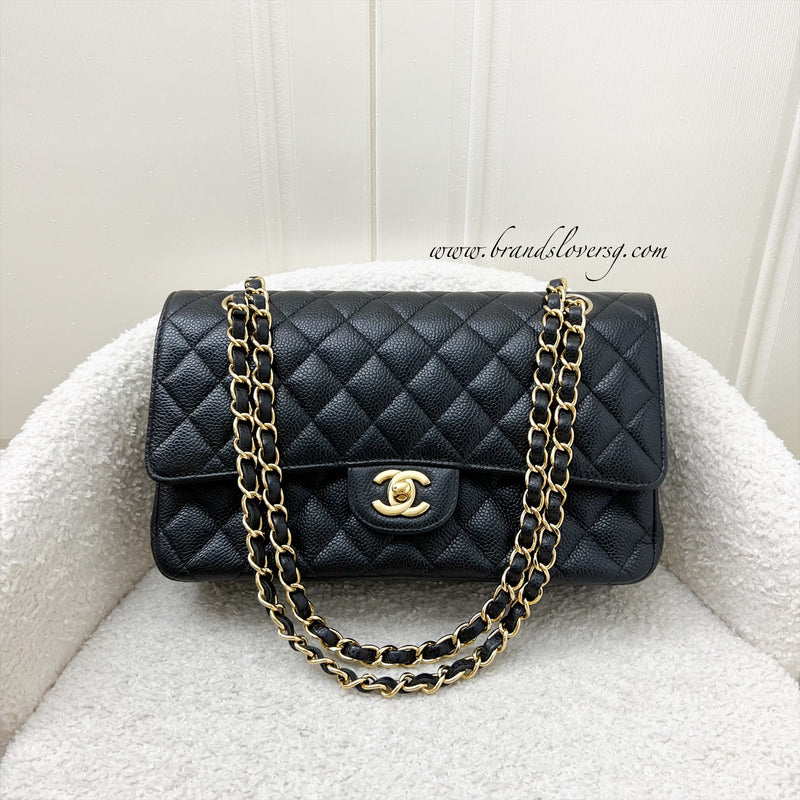 Chanel Medium Classic Flap CF in Black Caviar and GHW