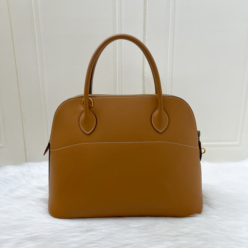 Hermes Vintage Bolide 31 in Gold Box Calfskin and GHW