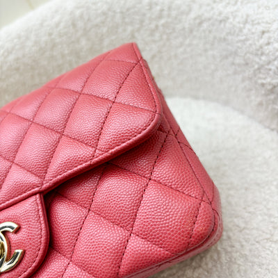 Chanel Classic Mini Rectangle Flap in 17C Dark Pink Caviar LGHW