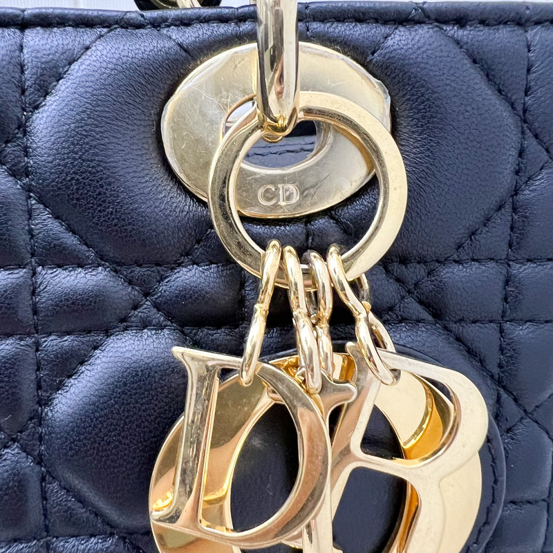 Dior Medium Lady Dior in Black Lambskin and GHW