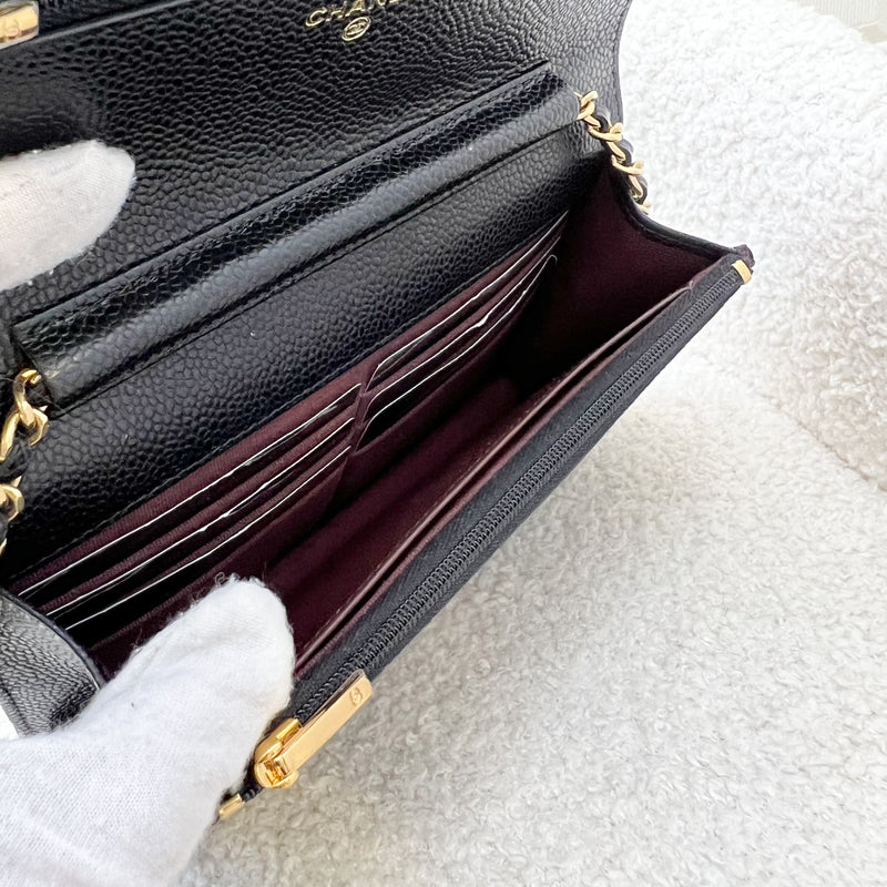 Chanel Classic Wallet on Chain WOC in Black Caviar and GHW