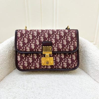 Dior Dioraddict Flap in Red Oblique Canvas and AGHW