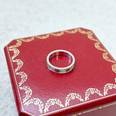 Cartier Diamond-Paved Love Wedding Band in 18K White Gold Sz 50