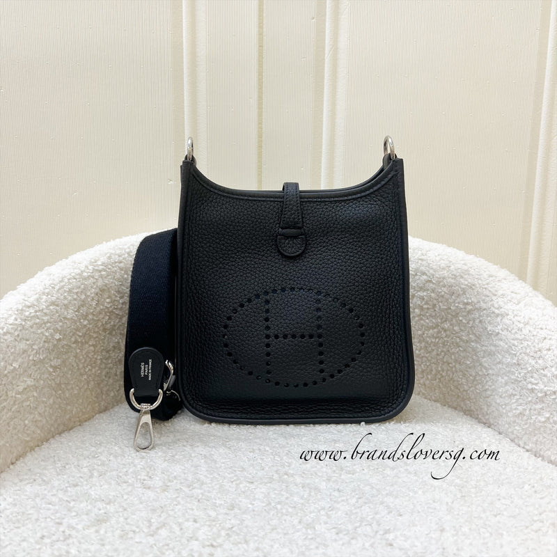 Hermes Mini Evelyne TPM in Noir Black Clemence Leather and PHW