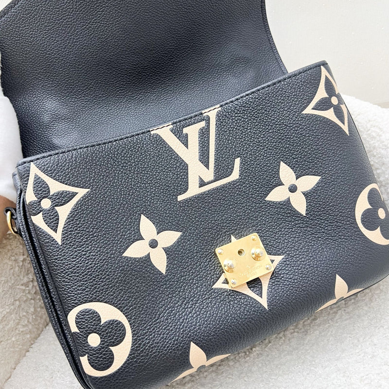 LV Pochette Metis in Bicolor Black and Creme Giant Monogram Empreinte Leather and GHW (M45773)