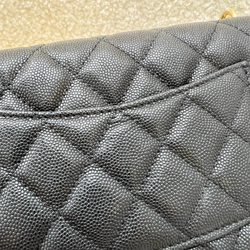 Chanel 22A Seasonal Wallet on Chain WOC in Black Caviar and GHW