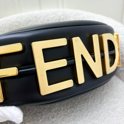 Fendi Medium Fendigraphy Hobo Bag in Black Calfskin and GHW