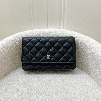 Chanel Classic Wallet on Chain WOC in Black Caviar and SHW