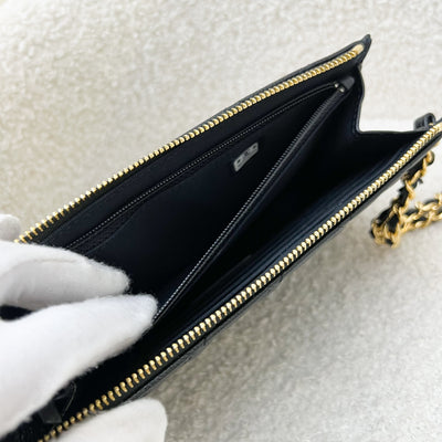 Chanel Wristlet Clutch in Black Caviar and GHW