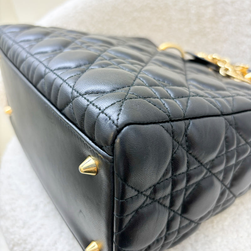 Dior Medium Lady Dior in Black Lambskin and GHW