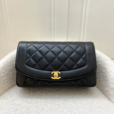 Chanel Vintage Medium Diana Flap in Black Lambskin and 24K GHW