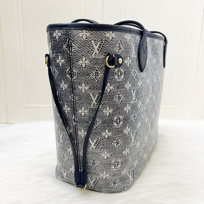 LV Neverfull MM in Monoglam Blue Canvas and GHW