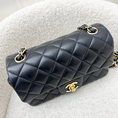 Chanel Classic Mini Rectangle Flap in Black Lambskin and LGHW