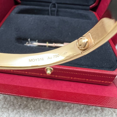 Cartier Love Bracelet in 18K Rose Gold Size 16