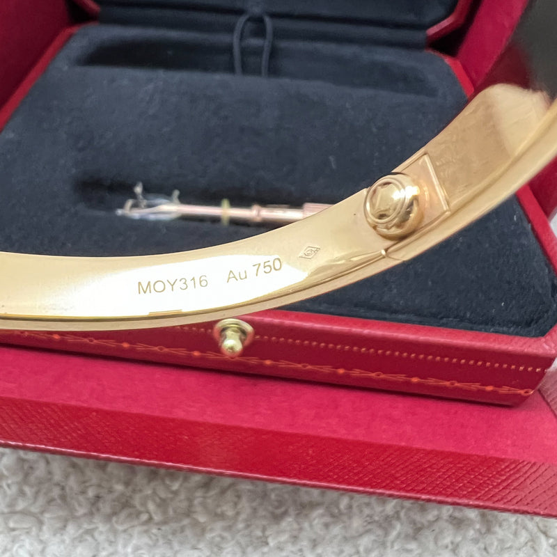 Cartier Love Bracelet in 18K Rose Gold Size 16