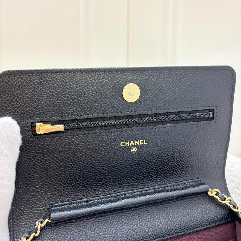 Chanel Classic Wallet on Chain WOC in Black Caviar and GHW