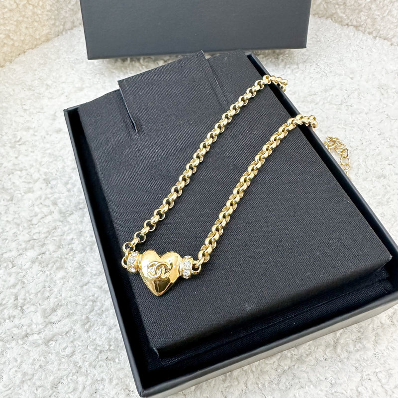 Chanel ⁠24P Heart Choker in Gold Tone HW