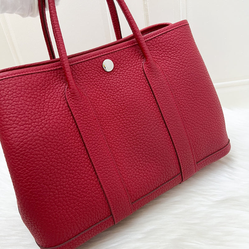 Hermes Garden Party 30 in Rouge Piment Negonda Leather and SHW