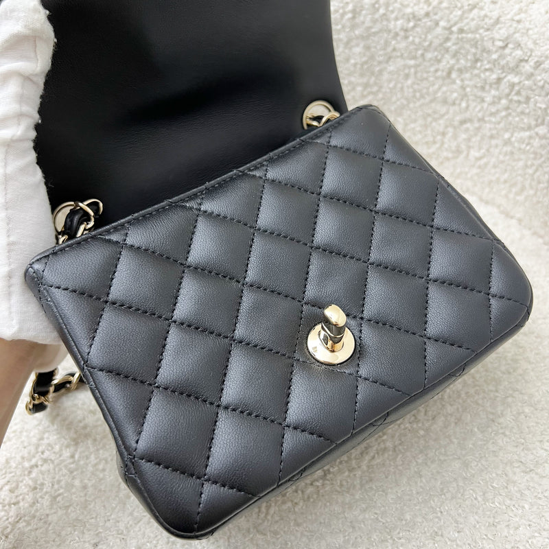 Chanel Classic Square Mini Flap in Black Lambskin and LGHW