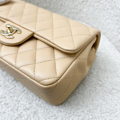 Chanel Classic Mini Rectangle in 22C Beige Stiff Lambskin and LGHW