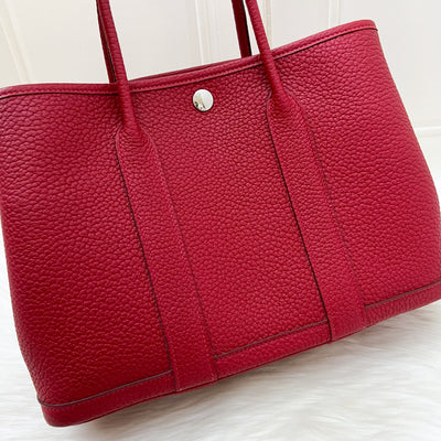 Hermes Garden Party 30 in Rouge Piment Negonda Leather and SHW