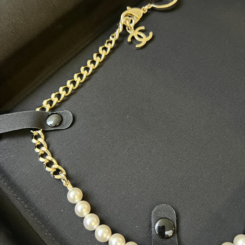 Chanel 24C Chain Waist Belt with Pearls and CC Logo in GHW